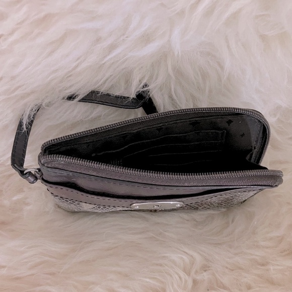 Fossil Brown Leather Snake Print Wallet Clutch - Picture 3 of 3